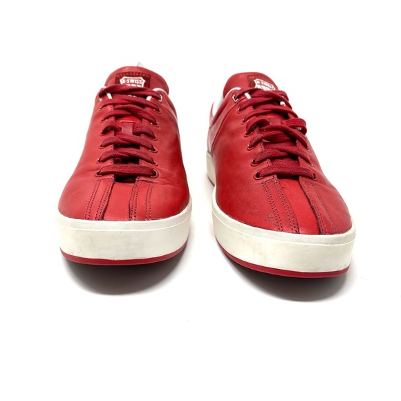 K-SWISS Leather Suede Sneakers Men's SIZE 10 Red White Casual Shoes 02874602 Low - Picture 11 of 16